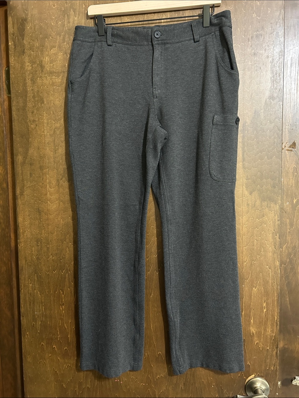 Women’s Duluth Trading Co Charcoal Knit Casual Pants straight 12 reg